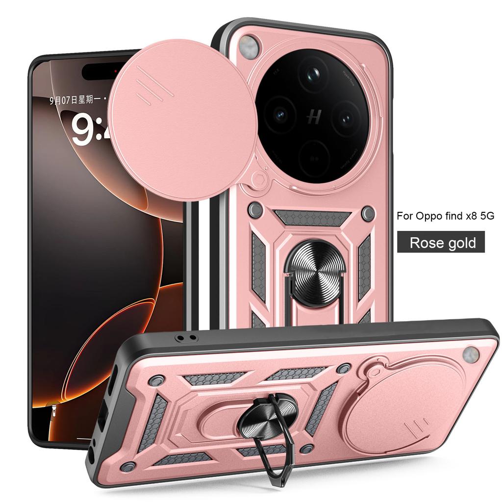 For OPPO Find X8 Case Oppo Find X8 Pro Cover  Find X8 Pro Magnetic Ring Holder Armor Phone Case Slide Camera Protect Back Cover