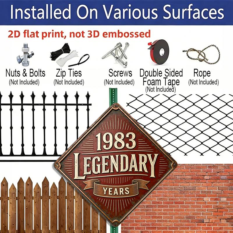 2D Flat - 1pc, Themed Around The Year 1983, Commemorative Decorative Gift for A Friend, Vintage Metal Sign, Suitable for Decorating Living Rooms
