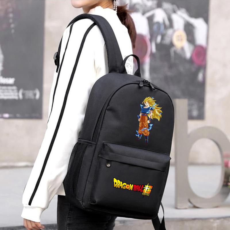 Anime Dragon Ball Black Usb Backpack for Teenager Girl Boy Back To Schoolbag Laptop Bag Daily Book Bag Men Women with Lightweight Bagpack Mochila