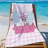 Cartoon Pink E-Esther-S Bunny Cute Rabbit Towel Sports Quick Dry Travel Camping Gear Sandproof Soft Light Large Beach Towel