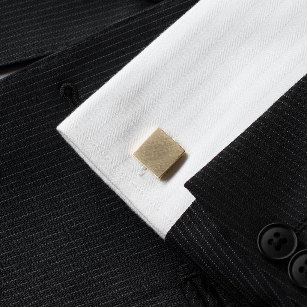 Cufflinks for Made in Satin Simple [Tabarat] Men, Japan, Brass, Finish, (Light Gold)