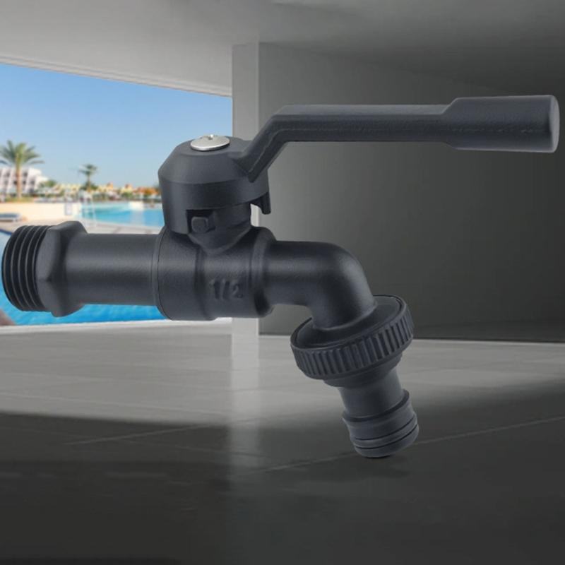 Single Handle Outdoor Water Tap Weatherproof Design Rotating Nozzle Maintenance Without 1/2x3/4 for Garden Hose Connection
