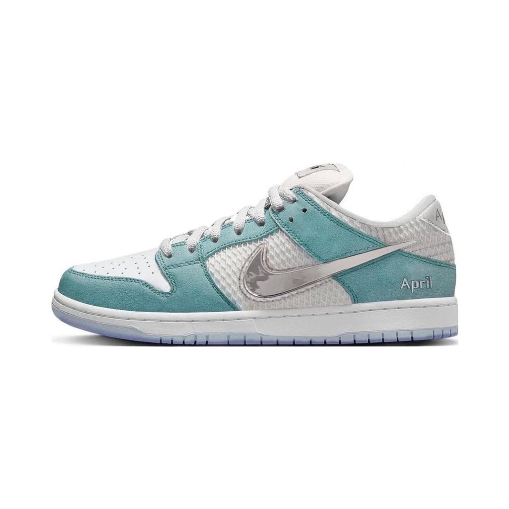 April Skateboards X Nike Dunk Low SB PS Turbo Green Kids Sneakers Metallic-Silver FZ6106-300