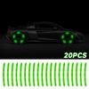 20 Stück Auto Reifen Felge Reflektierender Aufkleber Nacht Sicherheitswarnstreifen Motorrad Fahrrad Auto Radnabe Reflektor Aufkleber Abziehbilder