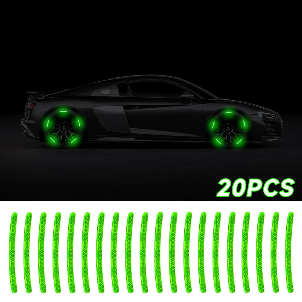 20 Stück Auto Reifen Felge Reflektierender Aufkleber Nacht Sicherheitswarnstreifen Motorrad Fahrrad Auto Radnabe Reflektor Aufkleber Abziehbilder