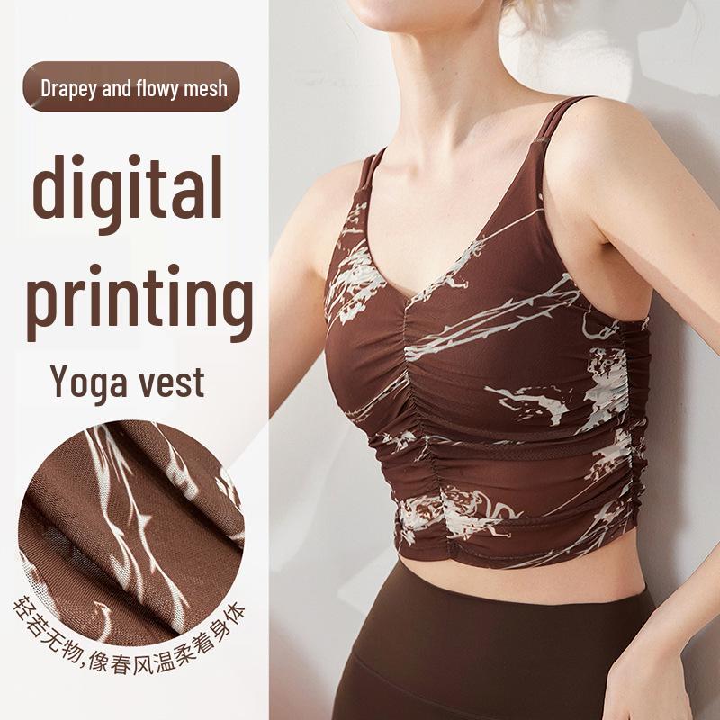 Lulu Women's Shock-Absorbing Sports Bra - Beautiful Back Print Yoga Crop Top