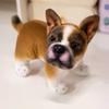 Cute Pet Dog Stuffed Doll Simulation Stand Baggle Dog Toy French Bulldog Plush  Stuffed Animal