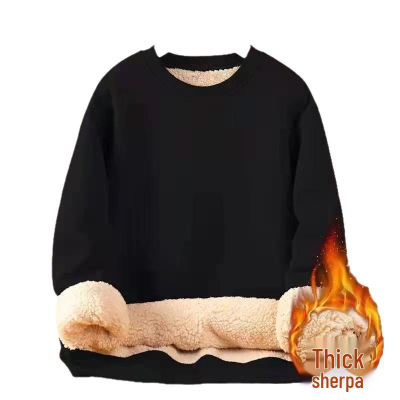 Herren Lammwolle Rundhals Verdicktes Sweatshirt – Trendige Herbst/Winter 2025 Kollektion