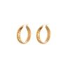 GEMCHIC Women's Geometric Woven Hoop Earrings, Gold Plated Stainless Steel Huggie Earrings for Women