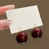 Maillard Leopard Print Ball Earrings Women's Autumn and Winter New Versatile Cold Wind Ear Buckles Retro Fashion Temperament Ear Accessories