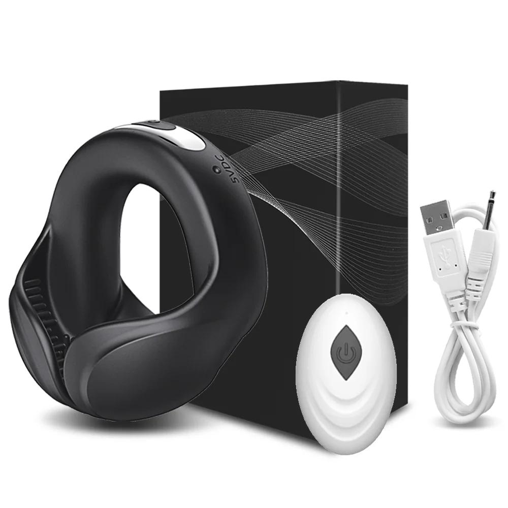 Vibrating Cock Ring for Men Delay Ejaculation Remote Control Cock Penis Ring Sex Toys for Adult Scrotum Stimulator Masturbator