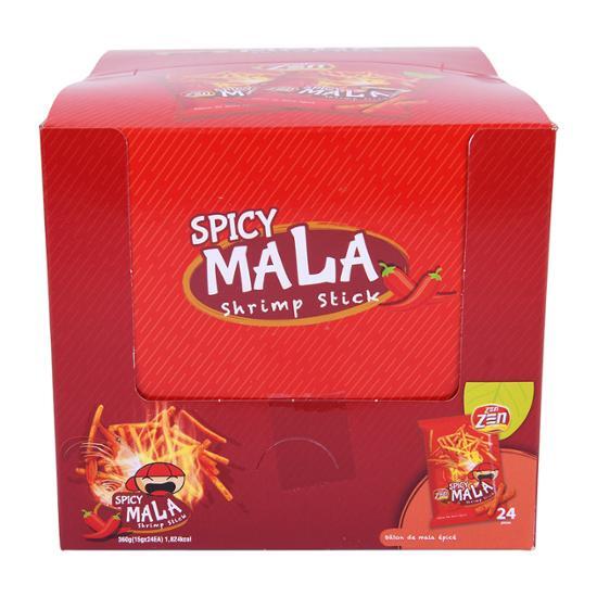 ZenZen Spicy Mara Shrimp Sticks (15g*24 pieces) 360g, Korean snacks