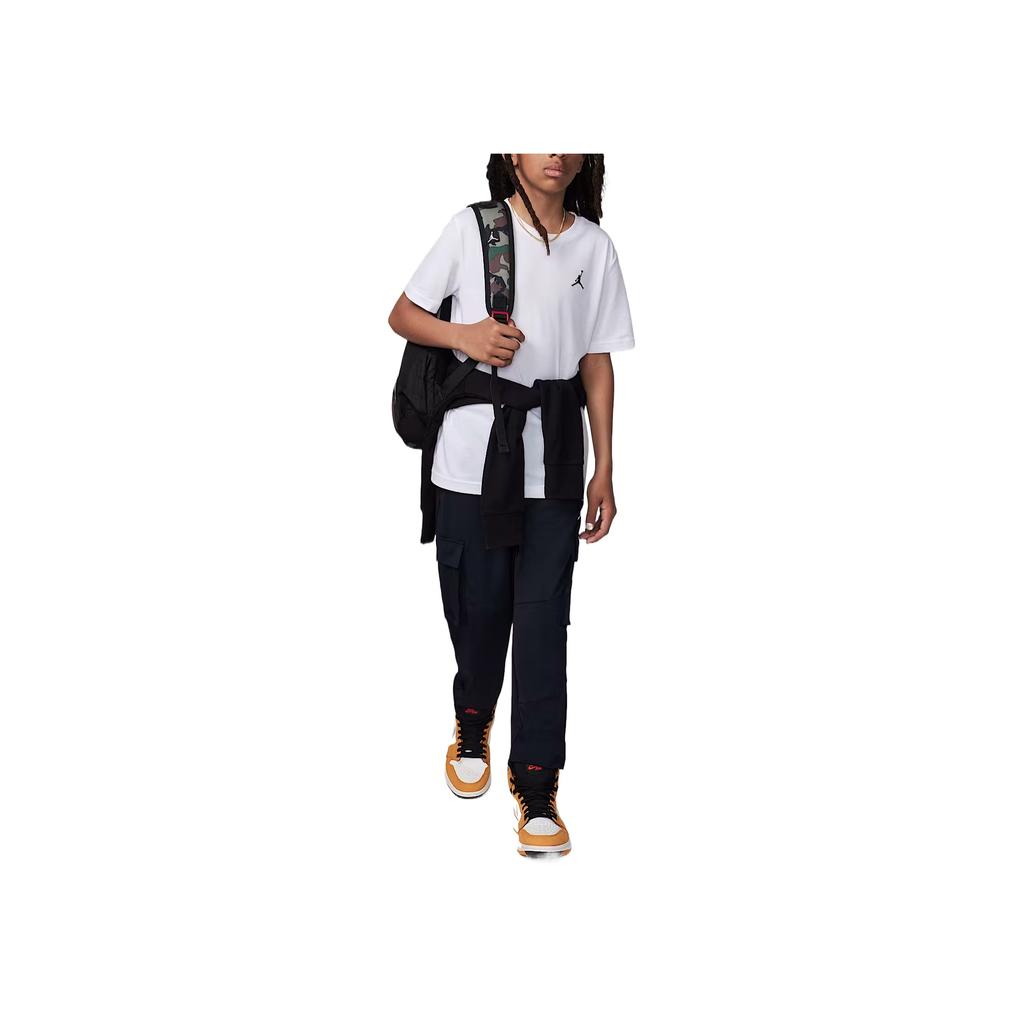 Jordan Jumpman Air T-Shirt SS25 Embroidered Comfortable Fashion Simple Versatile Short Sleeve Kids Tops White 95D266-001