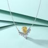High-end zircon gemstone pendant V-shaped crown S925 silver necklace women's niche high-end sense European and American sterling silver collarbone
