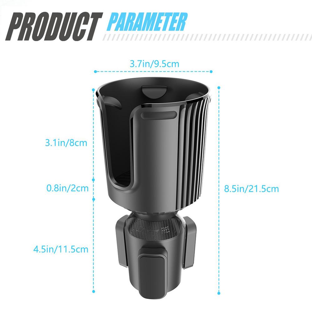 

Car Cup Holder With Adjustable Base for Beverage Bottles Cup Station Car Cup Holder Extender Adjustable All Purpose чёрный