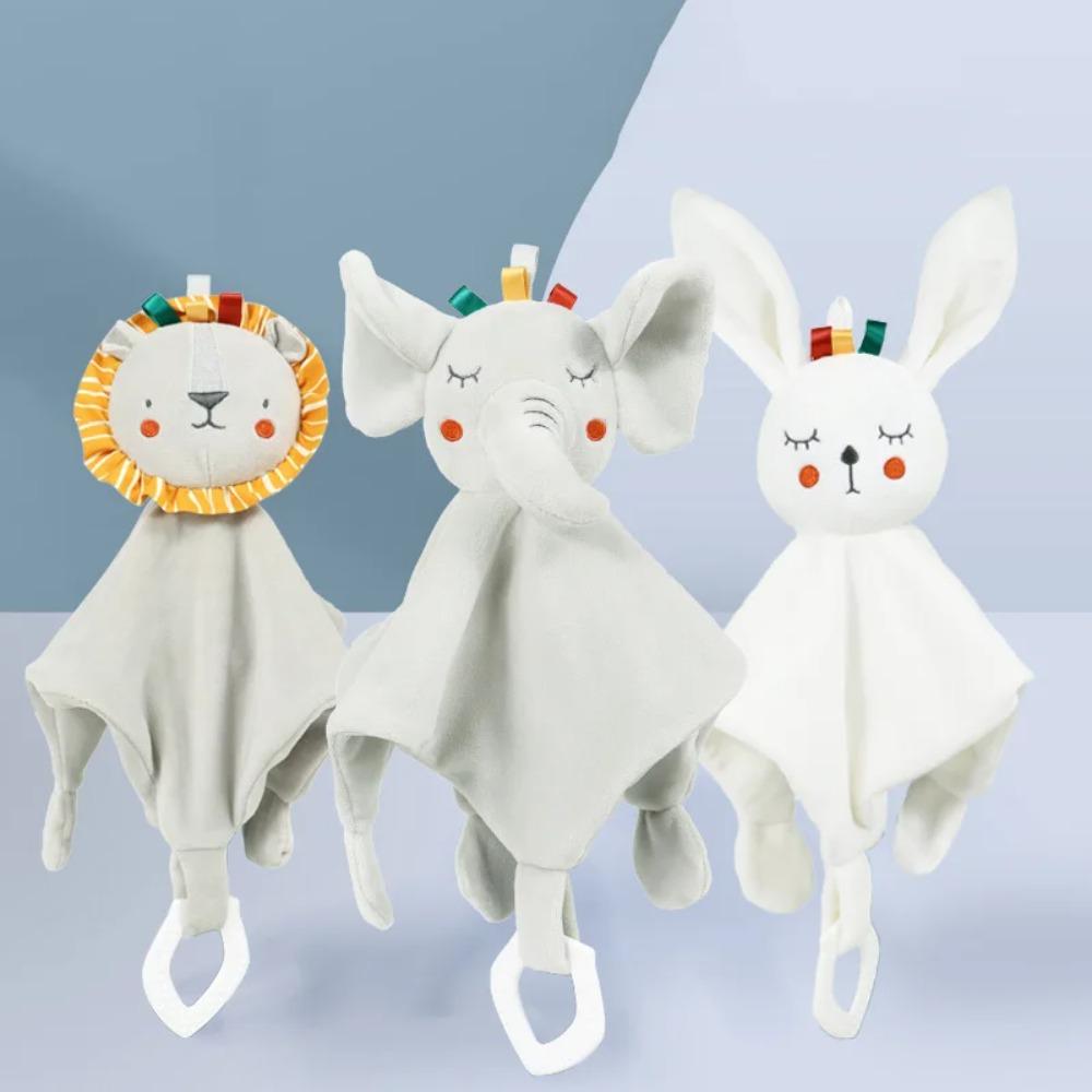 Coperta Coccola Animale Carino Coperta Avvolgente Peluche Giocattoli Ripieni Bambino Neonato Bambola Coniglio Elefante Asciugamano Lenitivo Rassicurante Regali Giocattoli per Neonati