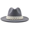 European and American Metal Leaf Women Woolen Hat Jazz Hat Autumn and Winter British Retro Top Hat Women