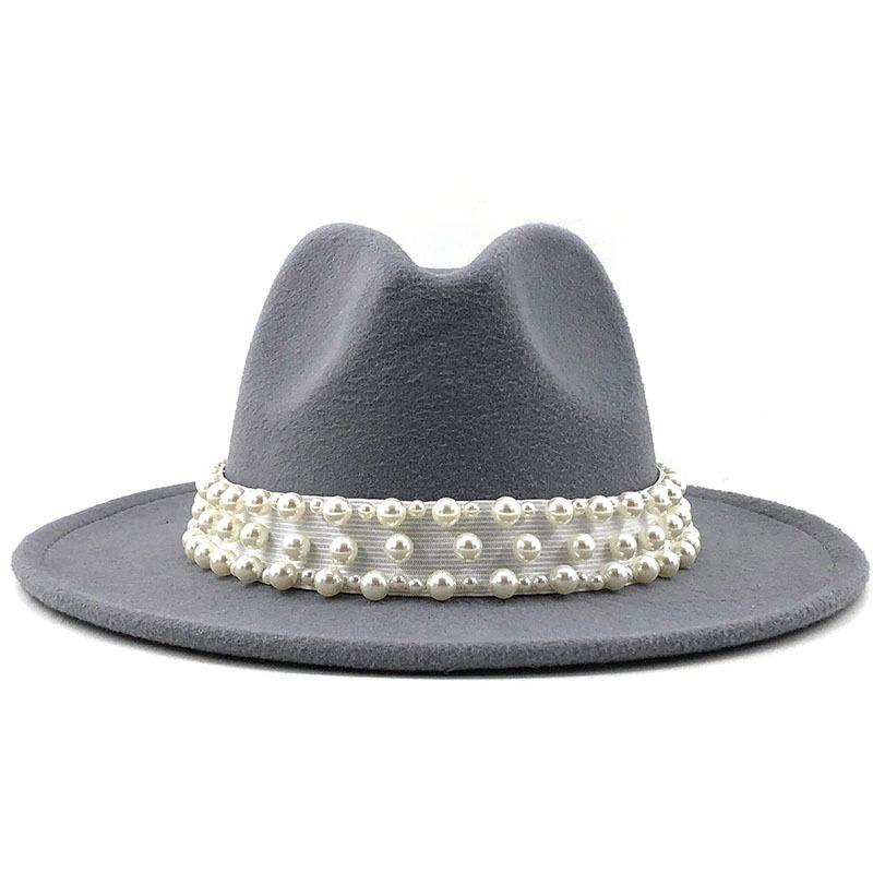 European and American Metal Leaf Women Woolen Hat Jazz Hat Autumn and Winter British Retro Top Hat Women