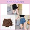 Denim Skirt Women A Line Mini Skirt With Drawstring High Waist For Summer Casual Wear