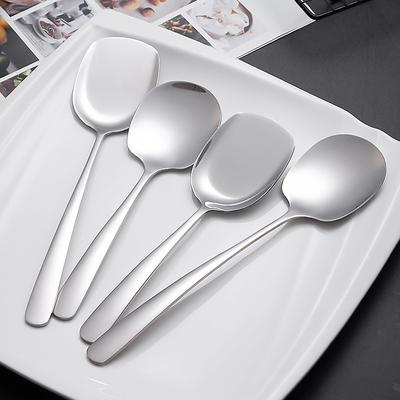 304/410 Stainless Steel Rice Spoon Shovel Large Dish Spoon Hotel Long Handle Exquisite Durable Household Kitchen Utensils