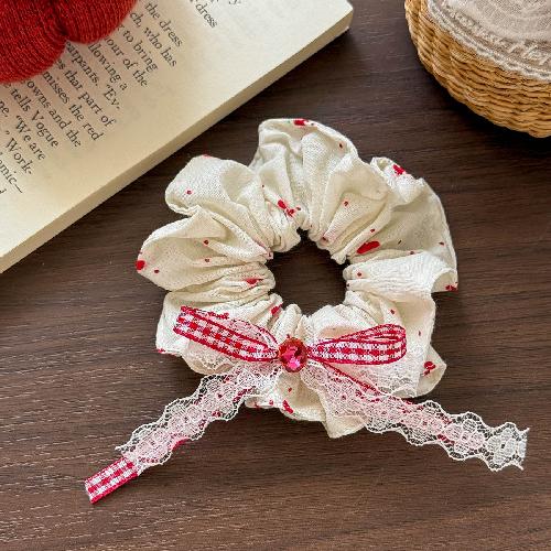 Autumn and Winter Lace Embroidery Bow Children's Hairpin Cute Girl Hair Ring Head Rope Girl Headdress Hair Accessories