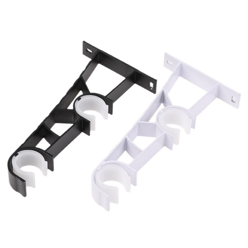 1Pc Double Curtain Rod Brackets Wall Curtain Rod Retainers Bracket Curtain Rod Hooks Aluminum Alloy Curtain Rod Window Hardware