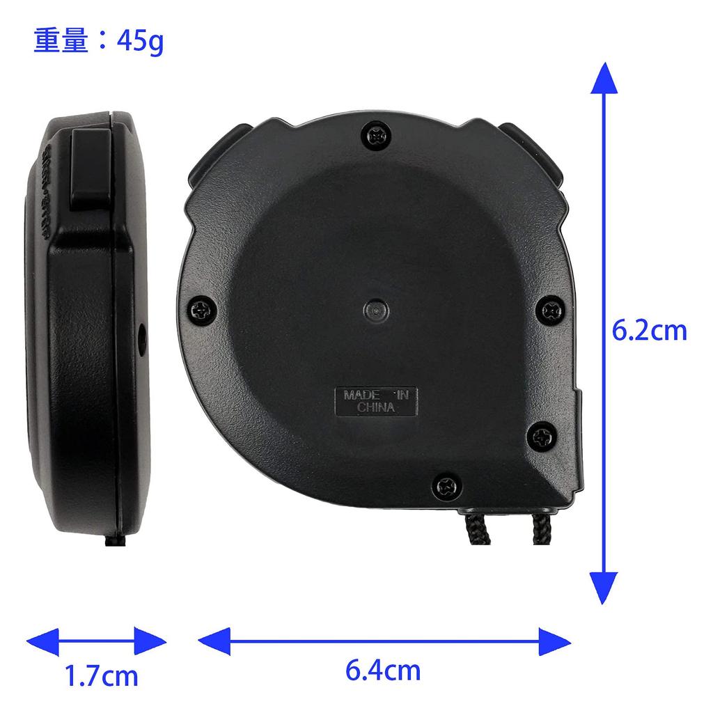 CASIO Lap Split Stopwatch, Time, Time, Silent, Black, HS-3C-8AJH