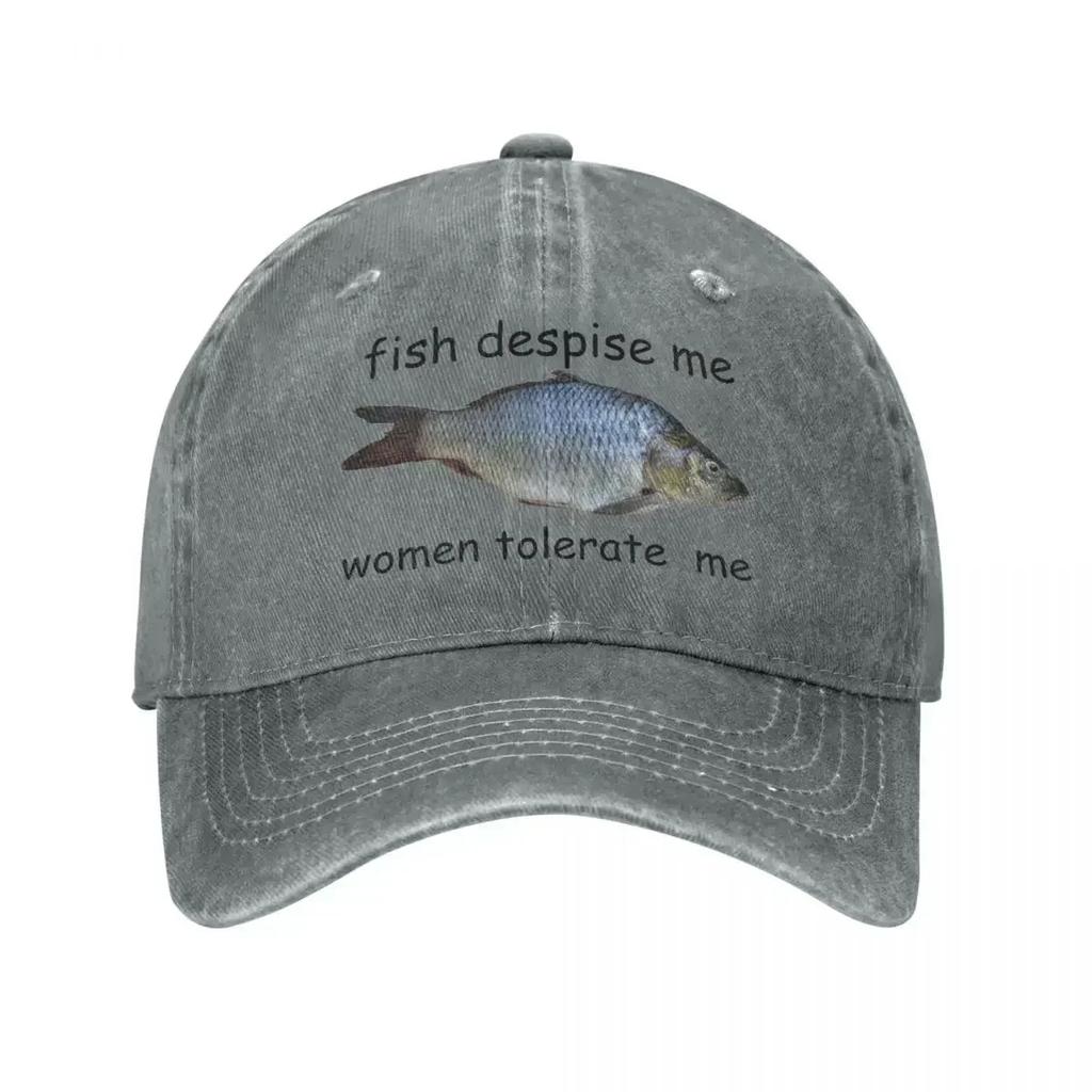 Fish Despise Me Women Tolerate Baseball Caps Vintage Distressed Washed Snapback N Outdoor Running Golf Hats