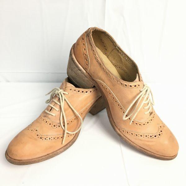 

FRYE Women s Full Brogue Wingtip Shoes with High Heel Brown size 9B