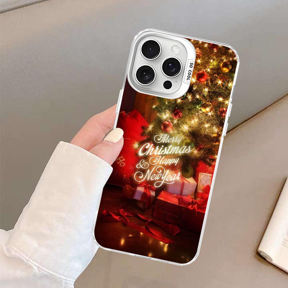 Christmas Holiday Tree New Year Phone Case For IPhone 16 15 14 13 12 11 Pro Max X XR XSMAX 8 7 Plus Matte Shockproof Back Cover