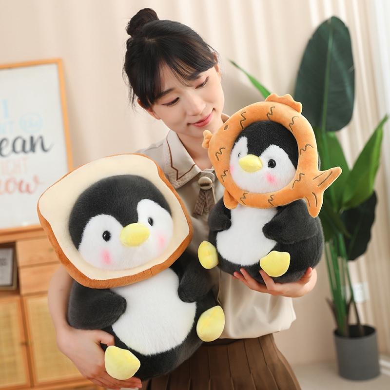 Kawaii Penguin Plush Toy Lovely Penguin Turn To Dinosaur Rabbit Unicorn Stuffed Doll Soft Cartoon Animal Pillow Birthday Gift