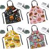 Cartoon Linen Stain-Proof Apron for Home, Parent-Child, Work & Restaurant Use
