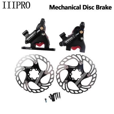 IIIPRO Road Bike Disk Brake Flat Mount With Mechanical Disc Brake Clamp Front Rear Bicycle Brake For 160mm Disc Rotor