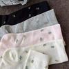 Spring Summer Thin Mesh Floral Socks Women Mid Calf Breathable Moisture Wicking Anti Odor Japanese Stacking Cotton Stockings