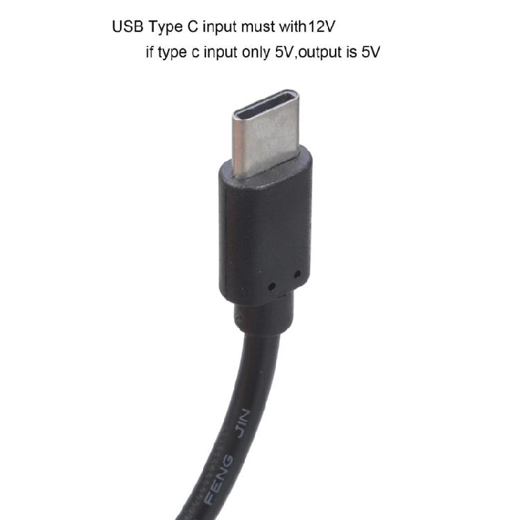 USB Type C to DC5.5x2.1mm 12V Chargers Cable Supporting 3A Output Easy to Carry for Gadgets Like Fan & Lights 1M