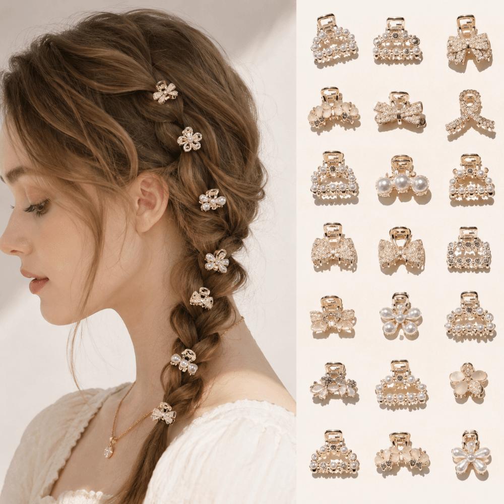 10/20pcs Rhinestone Decorative Hair Barrettes for Girls Braid Hairstyle Accessories