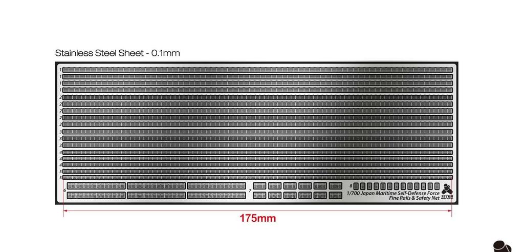Tetra Model SA Series Maritime Force Escort Ship Safety Net Plastic Model Parts SA7014 1/700 Self-Defense Handrail, T0.1mm