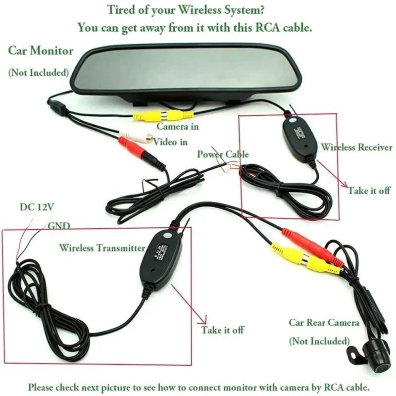 Reverse Camera Video Cable for Car Rear View Parking Universal 6/10/15/20M Wire Match with Multimedia Monitor with Power Cable