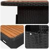 Furniture Set with Cushions 4 pcs Black and Cream PE Rattan