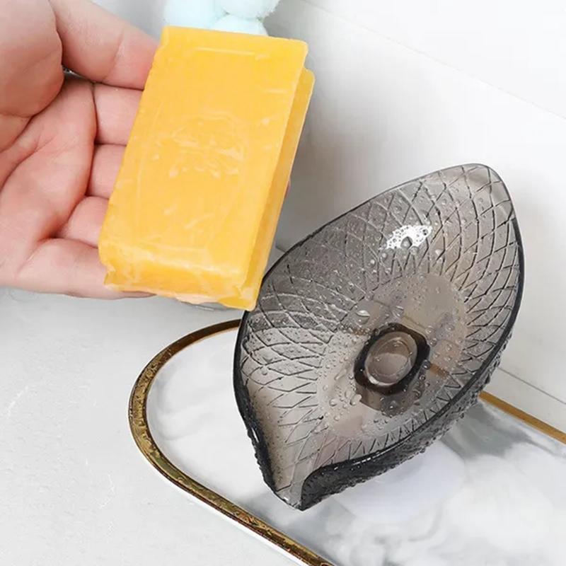 1 Stück Blatt Seifenhalter Saugnapf Seifenschale für Badezimmer Dusche Waschbecken Tragbare Kunststoff Schwammablage Küche Badezimmerzubehör