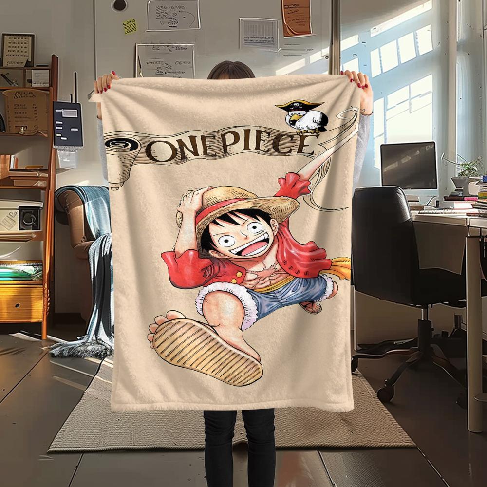 

Фланелева ковдра з принтом персонажів One Piece, Висока якість, Зручна для всіх сезонів, Декор для дому, Тепло та затишок, Ідеально для різдвяних подарунків 80cm x 120cm