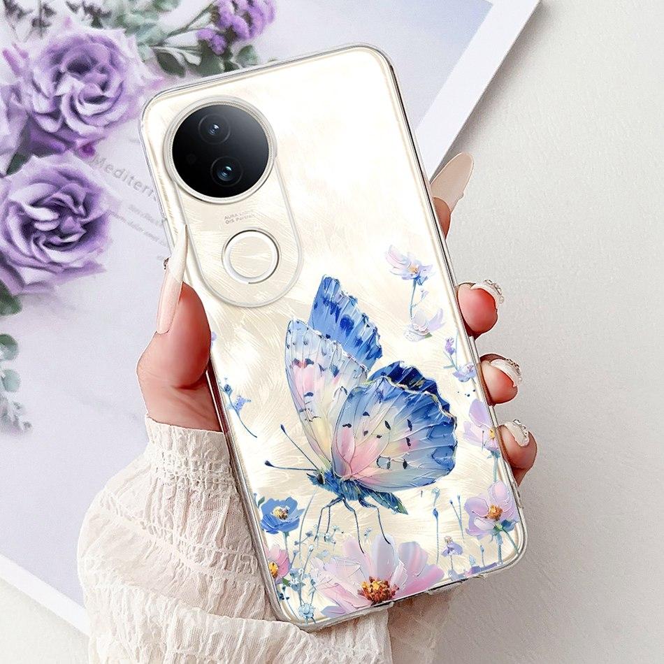 For Vivo S20 Elegant Floral Butterfly Phone Case For Vivo S20 V2429A Soft Silicone TPU Cases