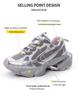 Women's 2024 Spring Fashion Height-Enhancing Breathable Mesh Dad Shoes: Versatile Soft-Soled Thick-Sole Casual Sports Footwear