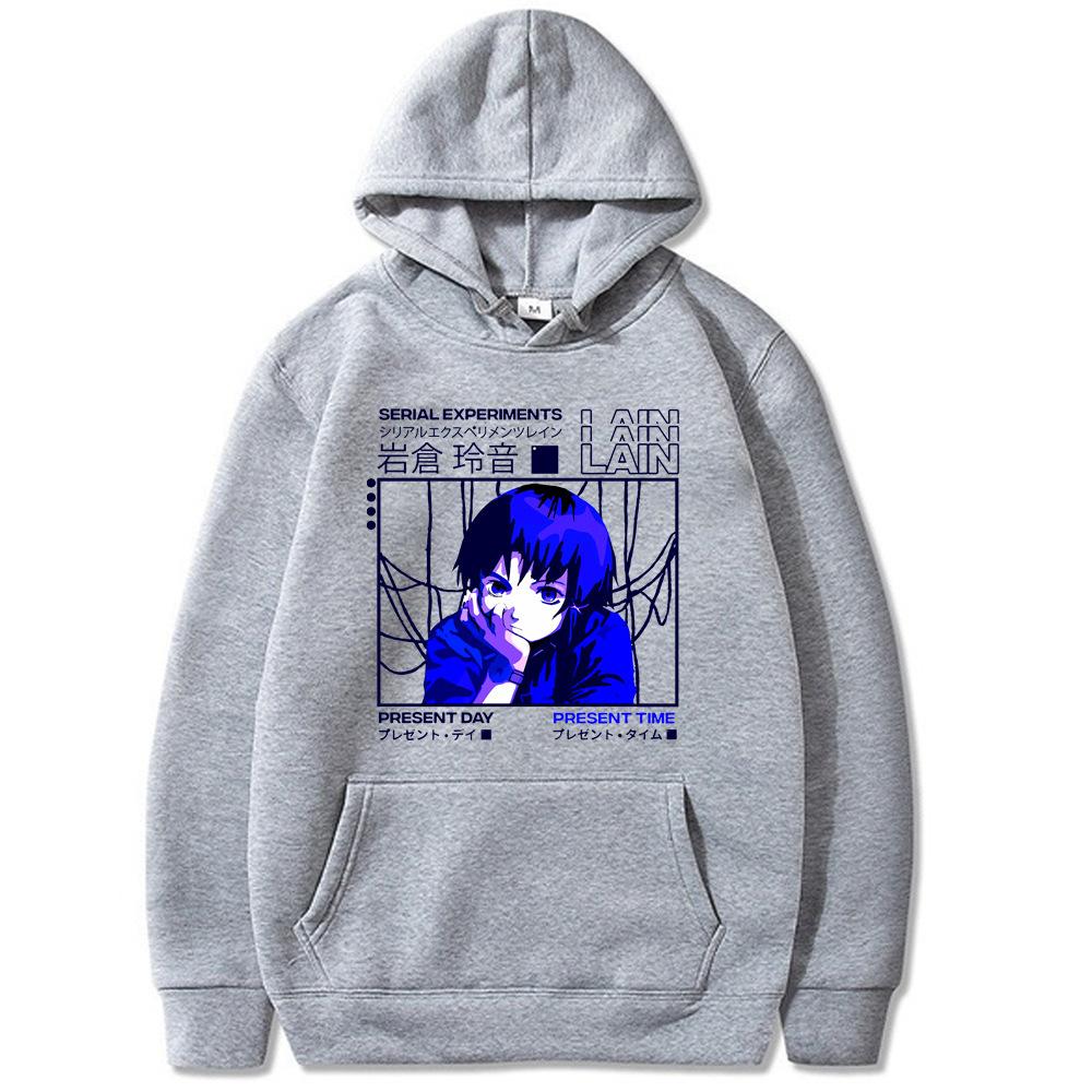 Japanese Cartoon Print Loose Hooded Sweater