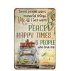 Vintage Bohemian Iron Wall Art Sign 12x8 Inch Hippie Peace Retro Car Decor