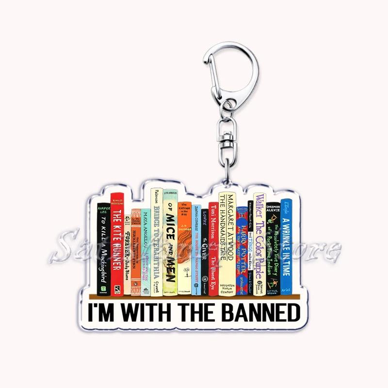 Pastel I Heart Flowery Books Keychains Ring for Accessories Bag Pendant Key Chain Keyring Jewelry Fans Lovers Gifts