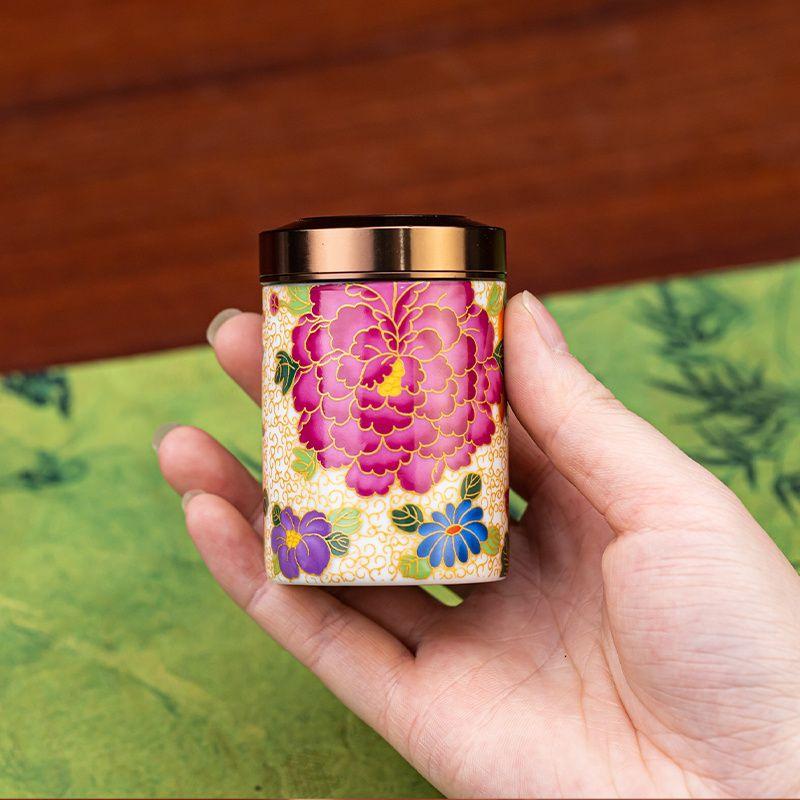 Creative Ceramic Tea Caddy Peony Flower Decoration Candy Jar Home Multifunctional Coffee Beans Nut Powder Storage Box Sealed New