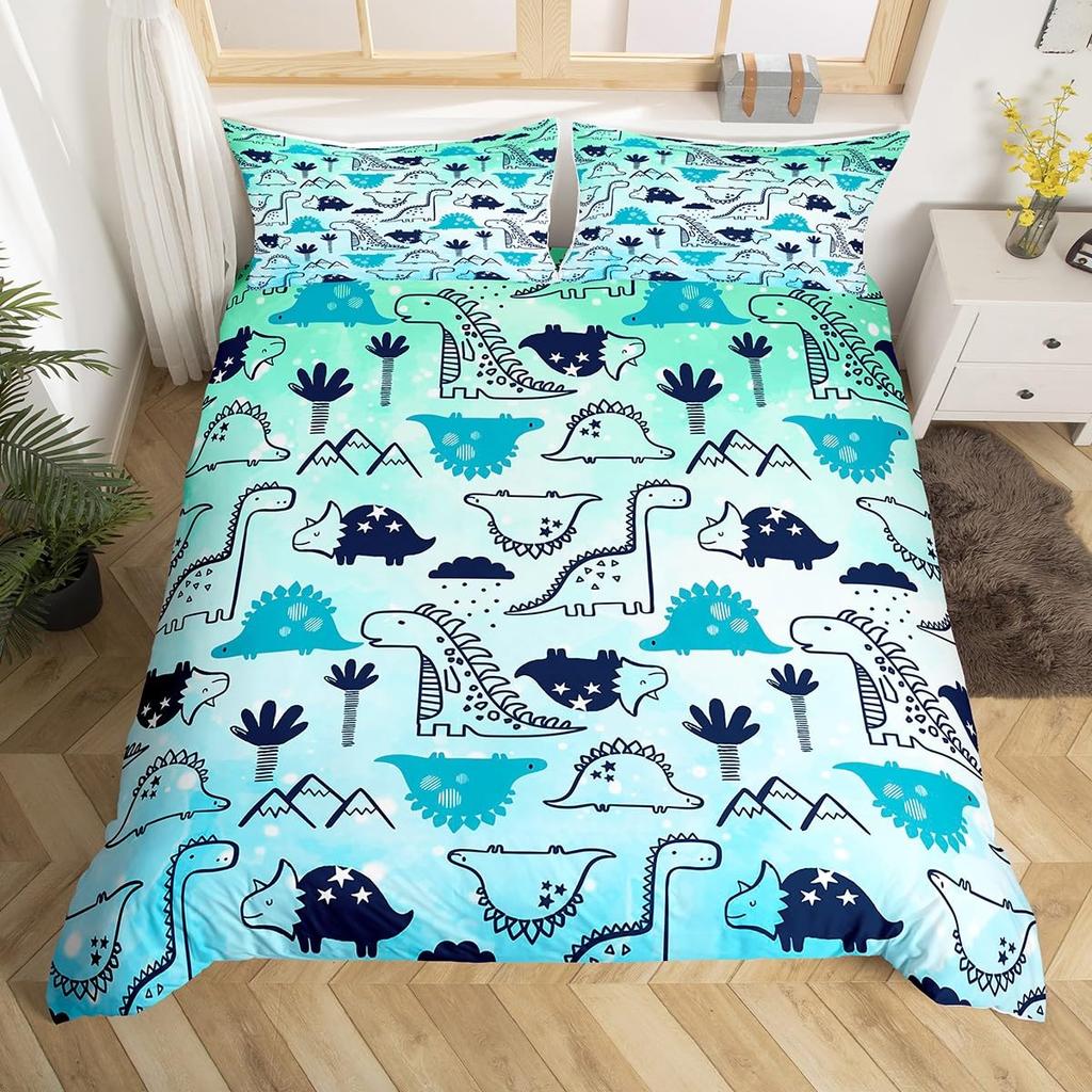 Cute Animals Duvet Cover Bear Hedgehog Bedding Set For Kids Boys Girls Pumpkin Mushroom Leaf Comforter Cover Autumn Quilt Cover