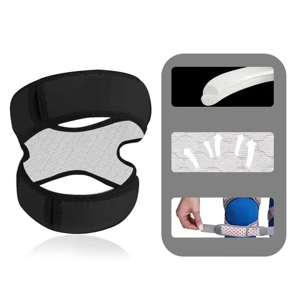 2 PcAdjustable Sports Knee Pad, Double Patella Knee Tendon Support, Brace Pad with Support Strap, Protective Open Knee Wrap Band