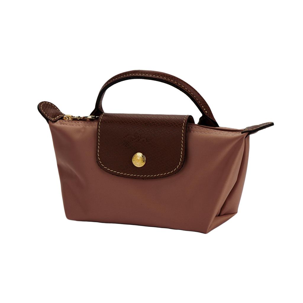 Longchamp Le Pliage 17 Brand Logo Zipper Closure Nylon Dumpling Tote Bag Women Tote Bags Tea-Pink 34175089P96